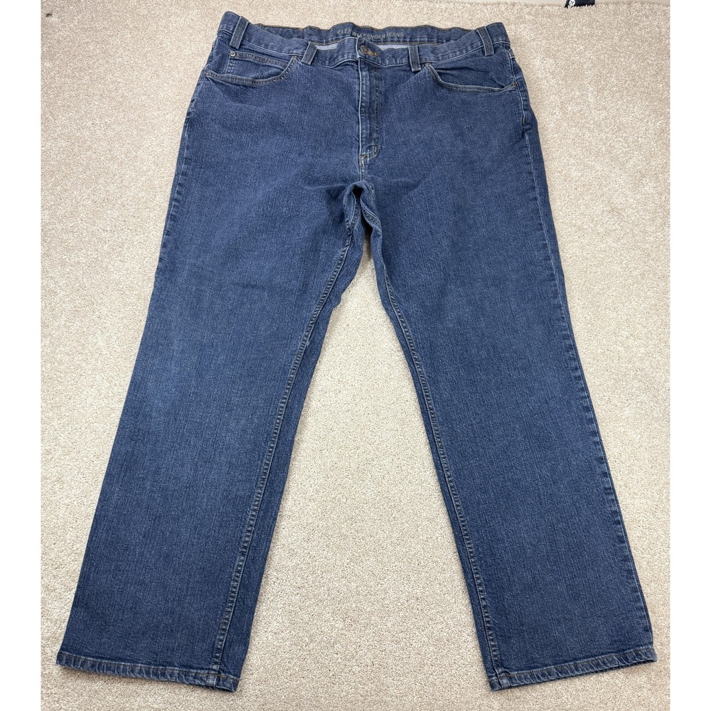 Duluth Trading Co Flex Weekender Mens 44x32 Blue Relaxed Fit Stretch Denim Jeans